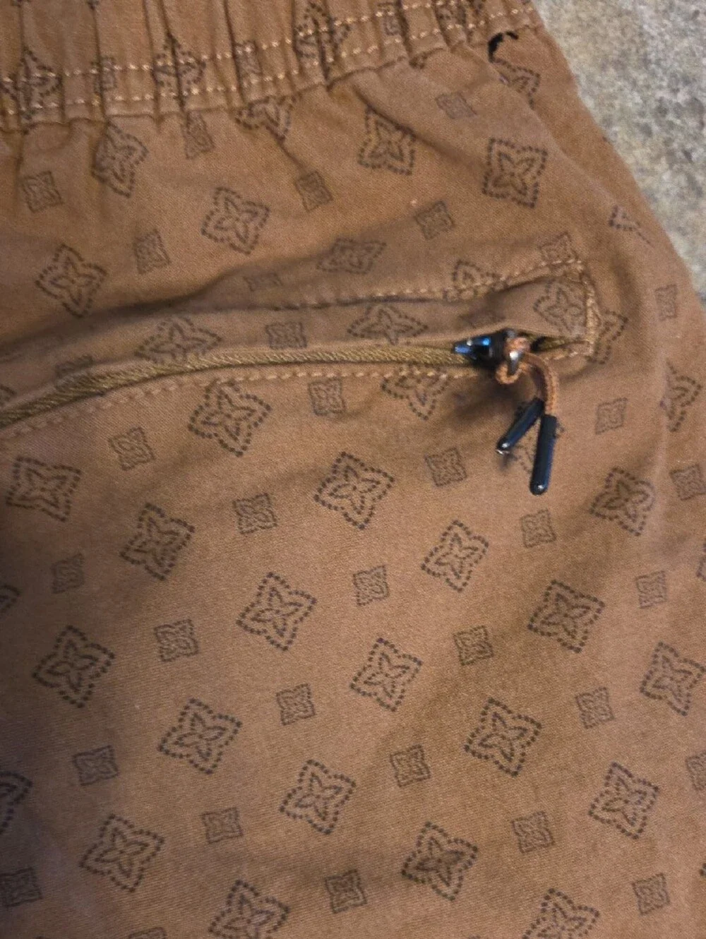 Michael Brandon Brown Geometric Print Shorts